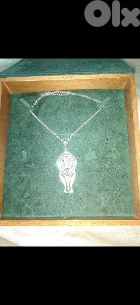 necklace full strass silver tone 3