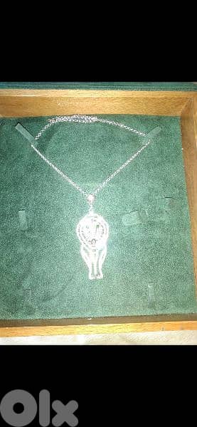 necklace full strass silver tone 5