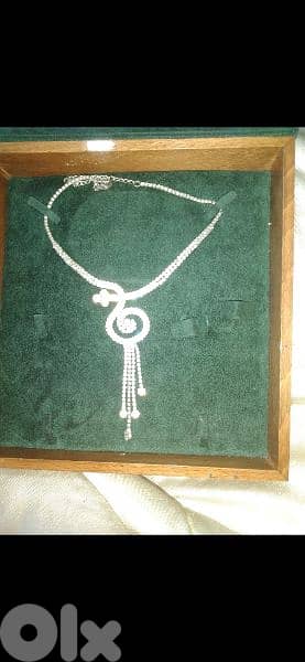 necklace full strass silver tone 6