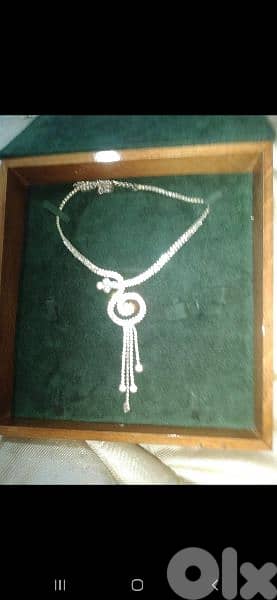 necklace full strass silver tone 7