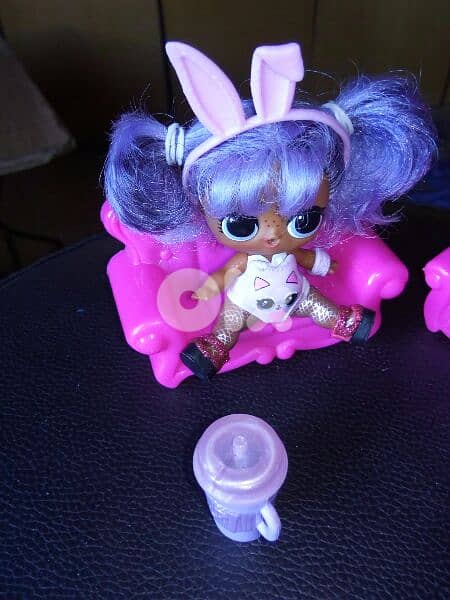 LOL MGA PURPLE Small Great doll+Muc+salon big chair+brush stand 2