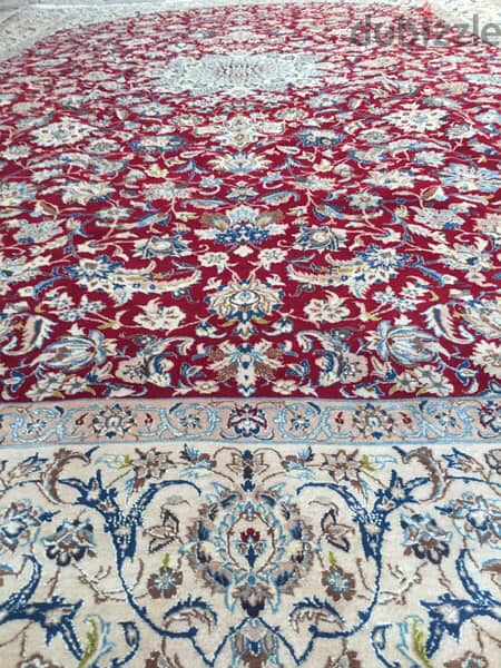 سجاد عجمي . نايين وردة حرير482/315. Persian Carpet. Tapis. Hand made 3