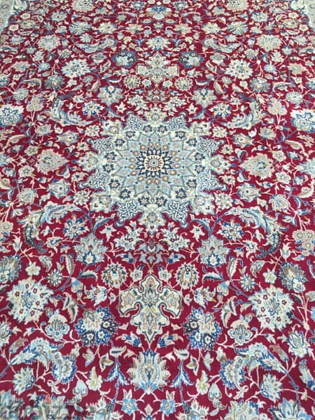 سجاد عجمي . نايين وردة حرير482/315. Persian Carpet. Tapis. Hand made 5