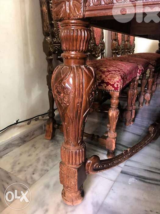 بسعر لقطة غرفة سفرة غاية من الفخامة والجمال ملوكية حفر فخم جدا خشب زين 2