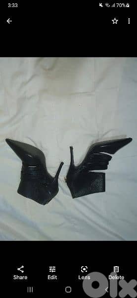 shoes ankle boots open striped real leather made in Italy 39/40 bas 6