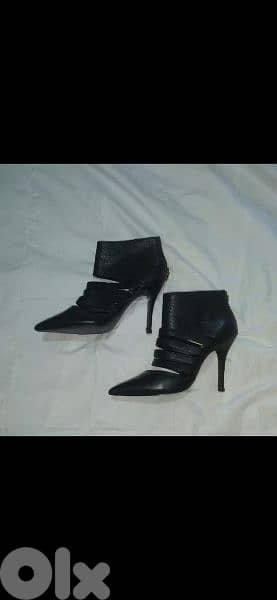 shoes ankle boots open striped real leather made in Italy 39/40 bas 8