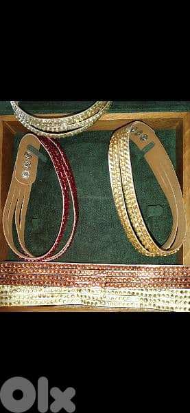 strass choker leather red white silver brown  1=5$ or 3= 13$ 1