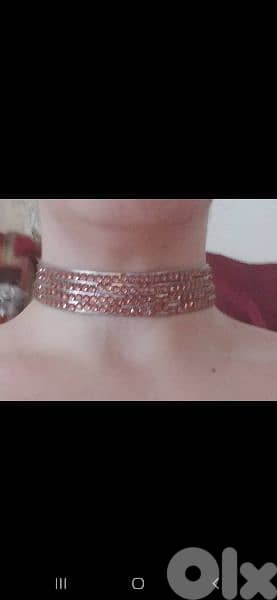 strass choker leather red white silver brown  1=5$ or 3= 13$ 8