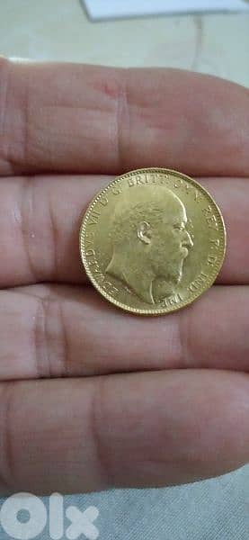 King Edward's VII Gold UK Soverign Coin 1903 weight 7.96 gr 917 gold 0
