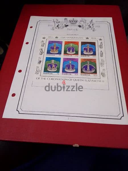 GB Queen Elizabeth II souvenir stamps Block Barbuda Lot# GB-21 2