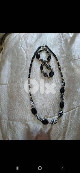 necklace zebra beads necklace+2 bracelets 2