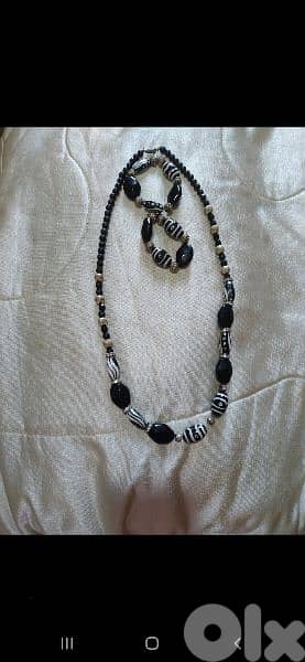 necklace zebra beads necklace+2 bracelets 3