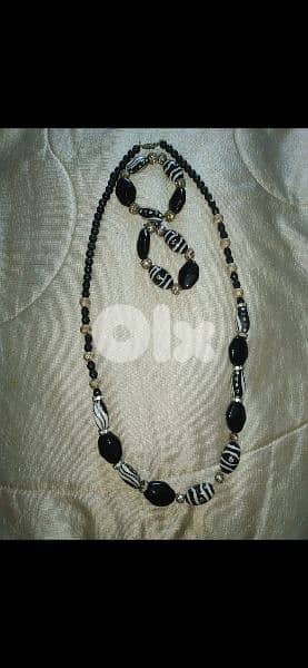 necklace zebra beads necklace+2 bracelets 4