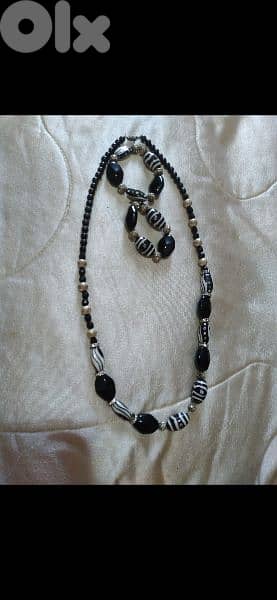necklace zebra beads necklace+2 bracelets 5