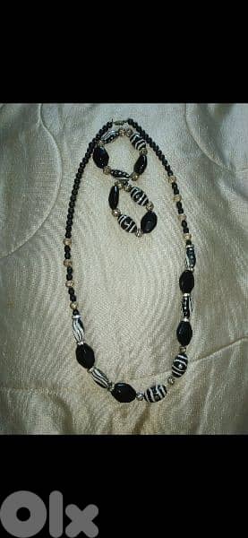 necklace zebra beads necklace+2 bracelets 7