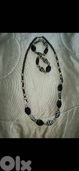 necklace zebra beads necklace+2 bracelets 8