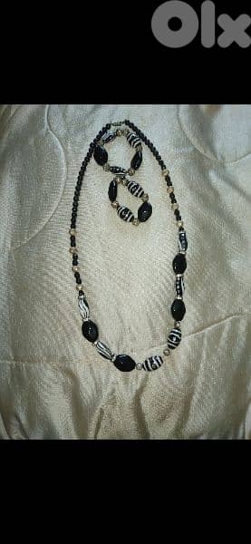 necklace zebra beads necklace+2 bracelets 9
