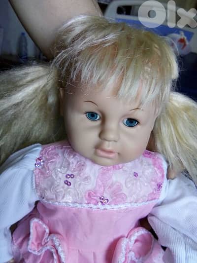 BABY BIG GIRL 52Cm Stuffed Still Good doll+Talking disc, no batteries