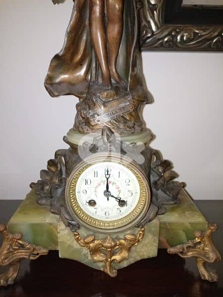 French Art Nouveau clock set Auguste Moreau 1834-1917 1