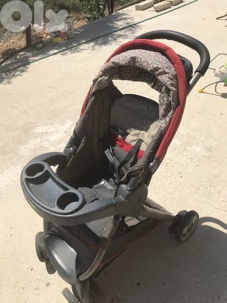 pousset w car seat  ( graco ) plus bombino car seat 1