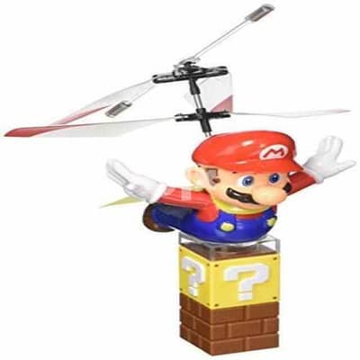Carrera RC Officially Licensed Flying Cape Super Mario 2.4GHz 2-Channel Rechargeable Remote Control Helicopter Drone Toy with Easy to Fly Gyro System 
