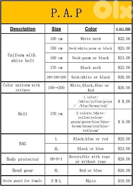 Taekwondo equipments 16