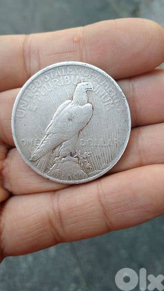 USA Silver One dollar  the PEACE DOLLAR year 1922  weight 26.50 grams 1