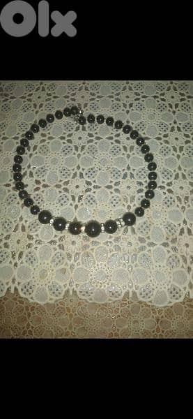 vintage black pearl necklace choker 2