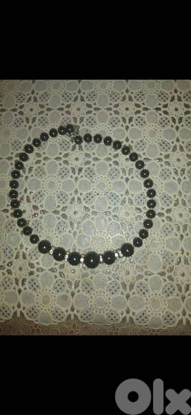 vintage black pearl necklace choker 3
