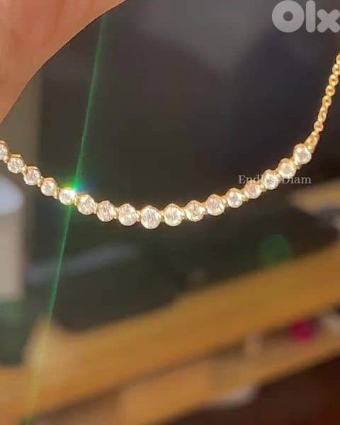 necklace gold tone with strass stones 3