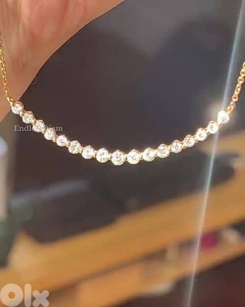 necklace gold tone with strass stones 4