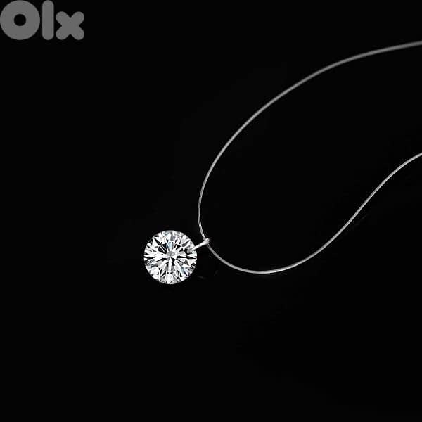 necklace invisible necklace with big stone zirkone 1