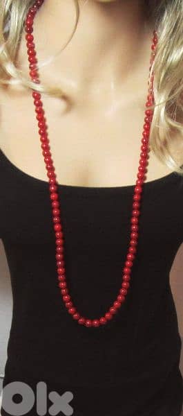necklace set Vintage red pearl necklace and bracelet 1