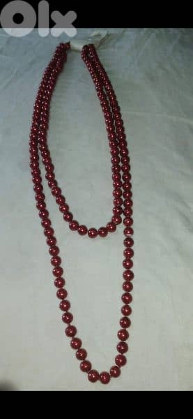 necklace set Vintage red pearl necklace and bracelet 9