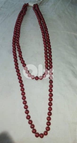 necklace set Vintage red pearl necklace and bracelet 11