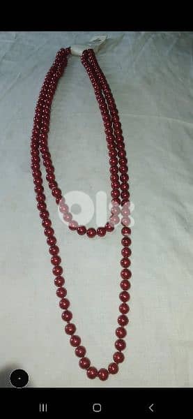 necklace set Vintage red pearl necklace and bracelet 12