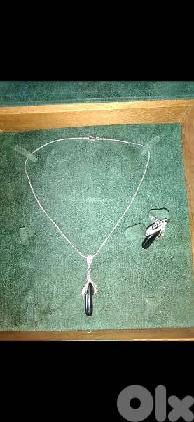 necklace set necklace with ring black stone 1