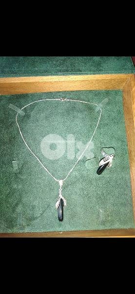 necklace set necklace with ring black stone 2