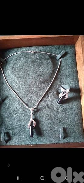 necklace set necklace with ring black stone 3