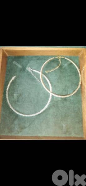 necklace one line necklace zirkon gold or silver tone 1