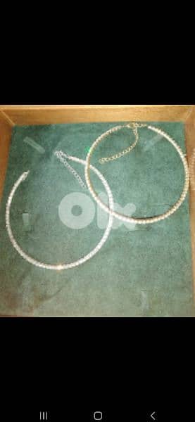 necklace one line necklace zirkon gold or silver tone 3