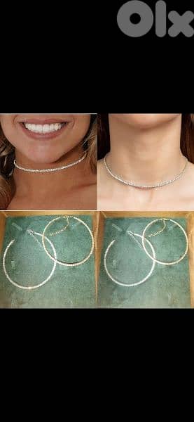 necklace one line necklace zirkon gold or silver tone 4