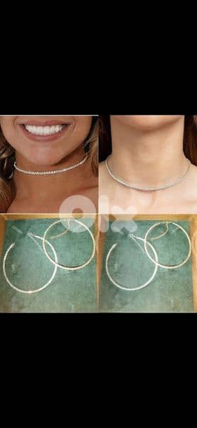 necklace one line necklace zirkon gold or silver tone 5