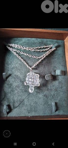 long chain glass transparent pendant 1