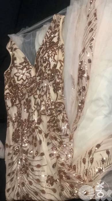 فستان women clothing, evening dress, wedding, Long Gold Dress 2