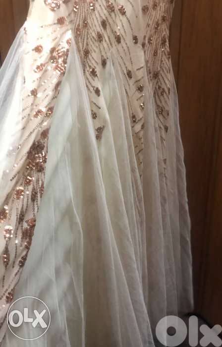 فستان women clothing, evening dress, wedding, Long Gold Dress 4