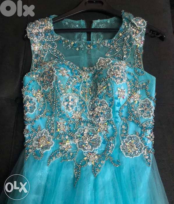 فستان women dress, Red CARPET/HAROOTS brand, Long Turcoise Dress 1