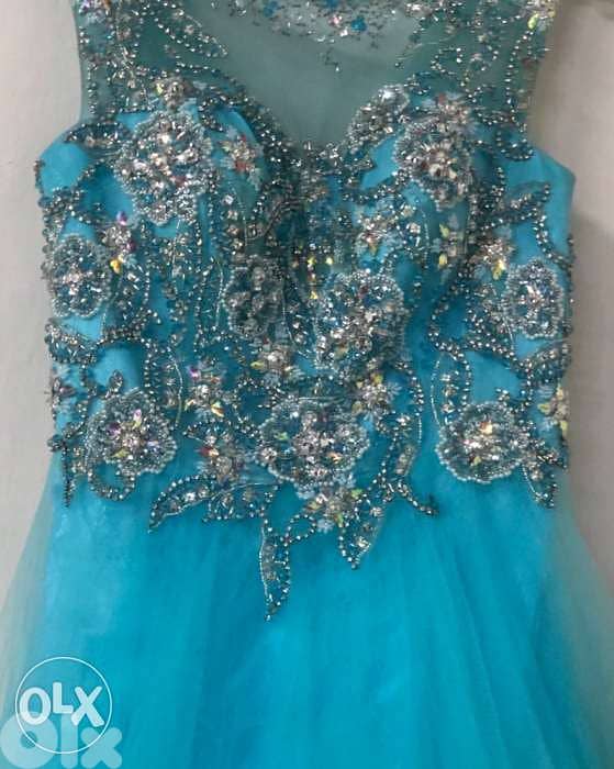 فستان women dress, Red CARPET/HAROOTS brand, Long Turcoise Dress 3