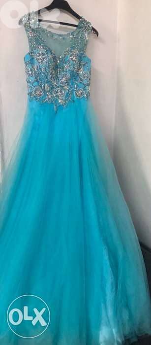 فستان women dress, Red CARPET/HAROOTS brand, Long Turcoise Dress 5