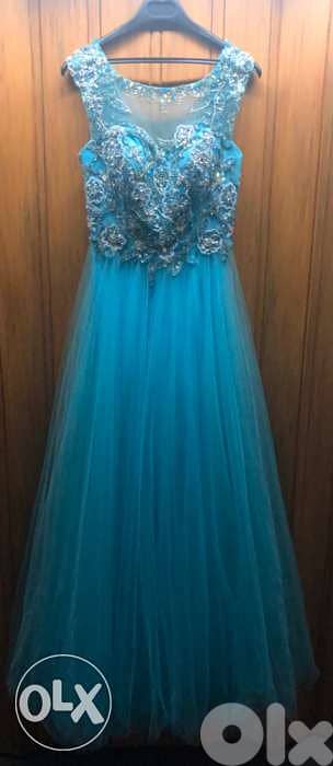 فستان women dress, Red CARPET/HAROOTS brand, Long Turcoise Dress 7